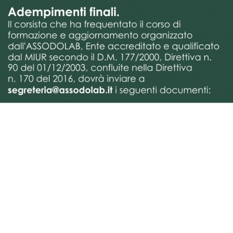 Adempimenti finali Patrimonio Artistico